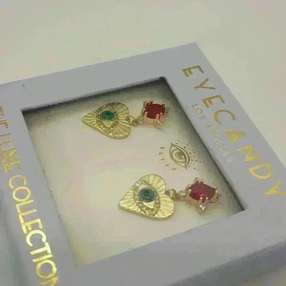 NWOT EyeCandy Evil Eye Earrings - Picture 2 of 6